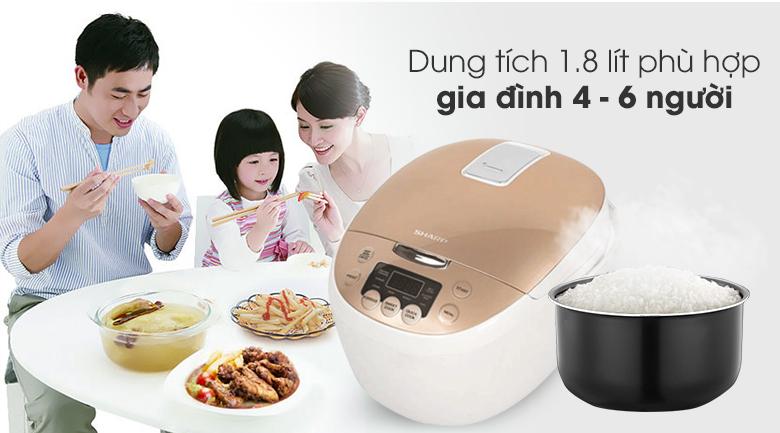 Nồi cơm điện tử Sharp KS-COM181CV-GL XẢ KHO ( 9 chức năng nấu, công nghệ nấu 2D,giữ ấm tới 12 tiếng,hẹn giờ nấu xong 24 tiếng. )