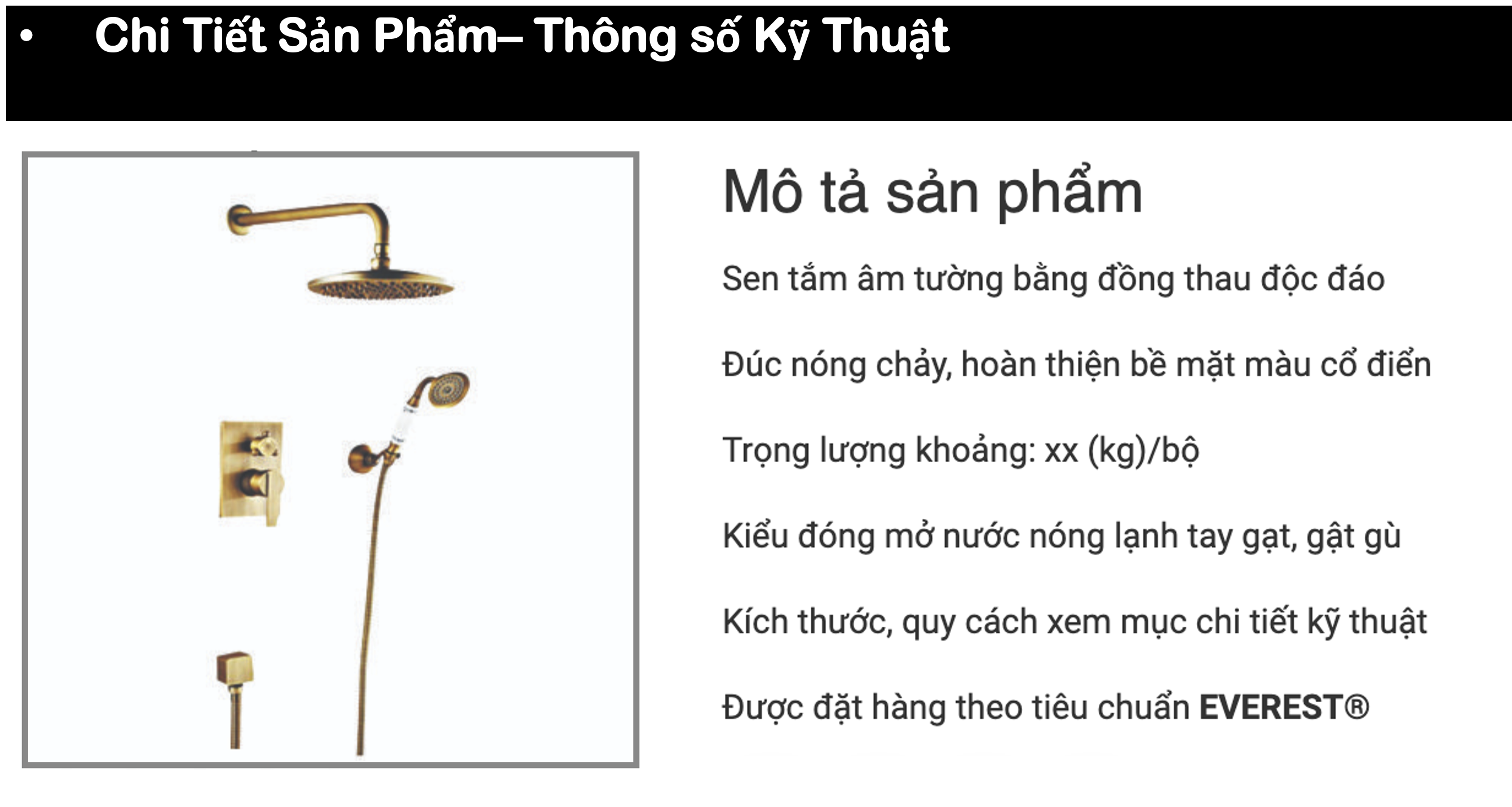 Sen tắm âm tường cổ điển [ BH chính hãng ]
