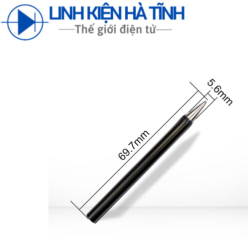 2 cái Mũi hàn dao / mũi hàn tròn 60W đen loại tốt