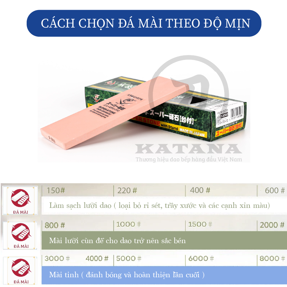 Đá mài tinh Naniwa Nhật Bản #3000 SUPER S 3000 (210x70x10)