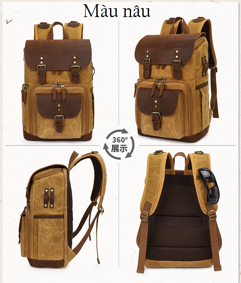 [HCM]Balo túi máy ảnh canvas Vintage.
