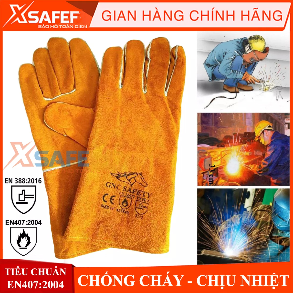 Welding gloves cut GNC, absorbent sweat, thick fabric flame retardant heat resistant, anti-cutting, durable leather glove mechanics, similar to welding gloves Everest,