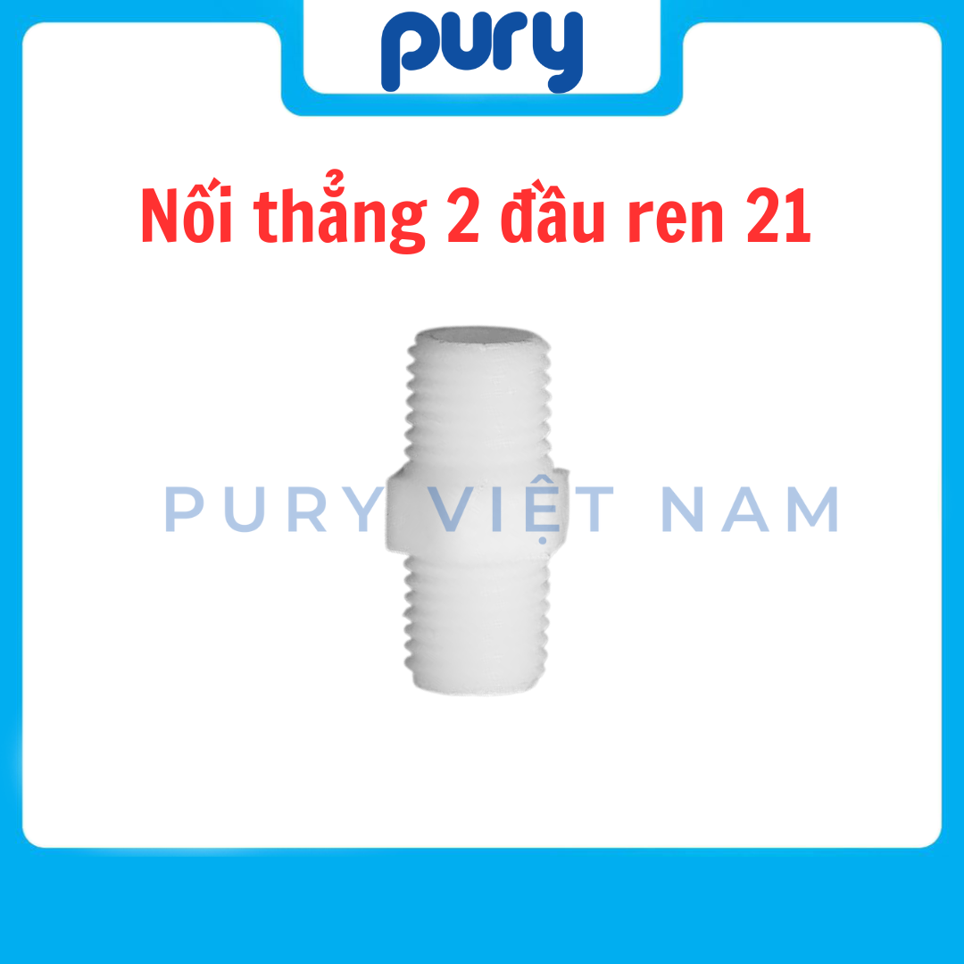 Nối thẳng 2 đầu ren 21 (21-21) phụ kiện lọc nước (tặng kèm ron)