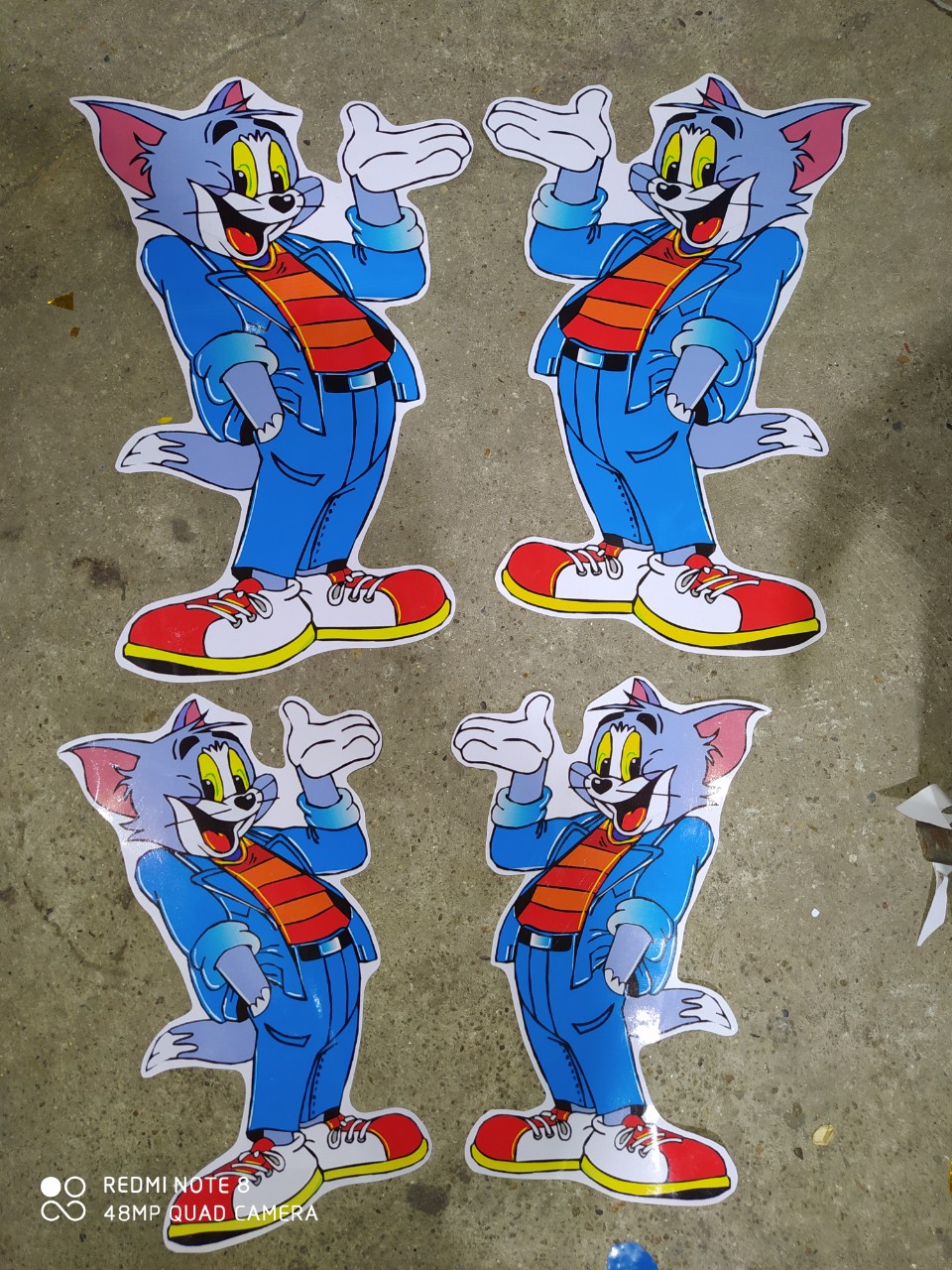 (Decal)cặp Tem mèo tom  siêu ngầu dễ thương dán trang trí xe