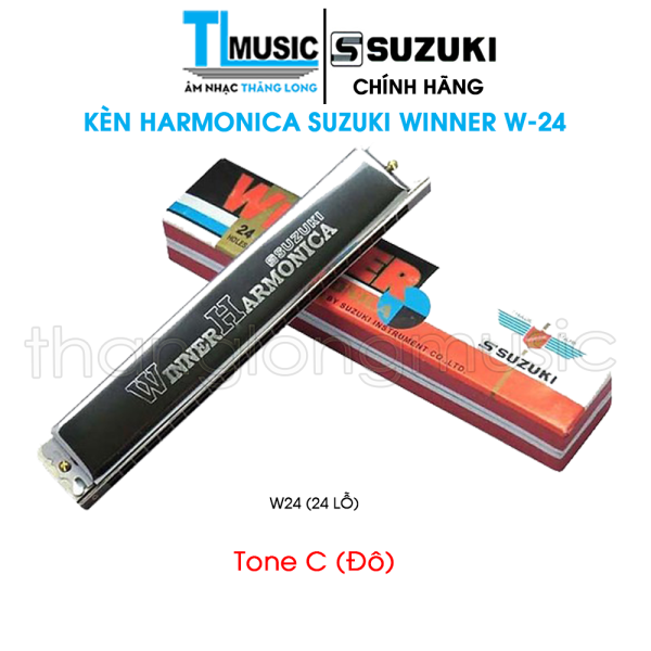 Kèn Harmonica Tremolo Suzuki Winner W-24 Key C (24 Holes)