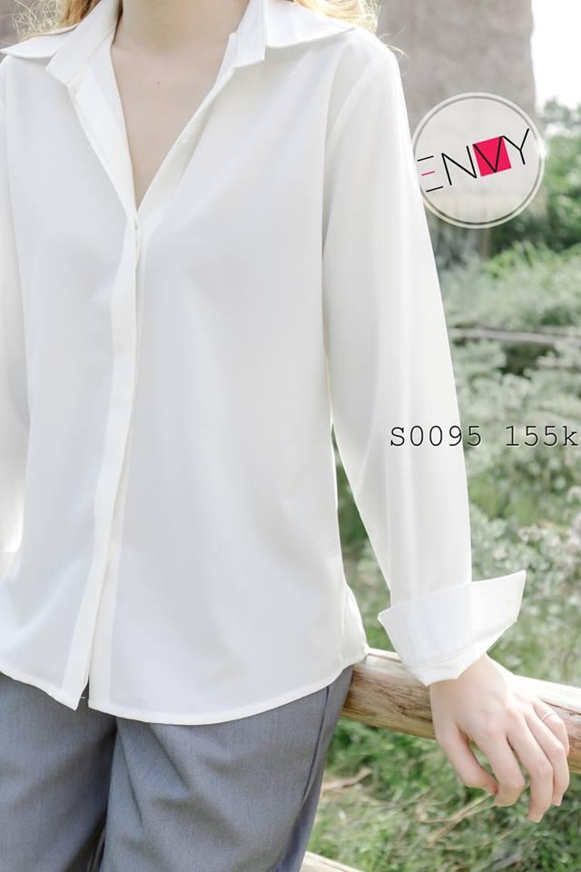 Sơ mi nữ truyền thống ENVY - S0095 Áo Sơ Mi Chất Lụa Mềm Mịn