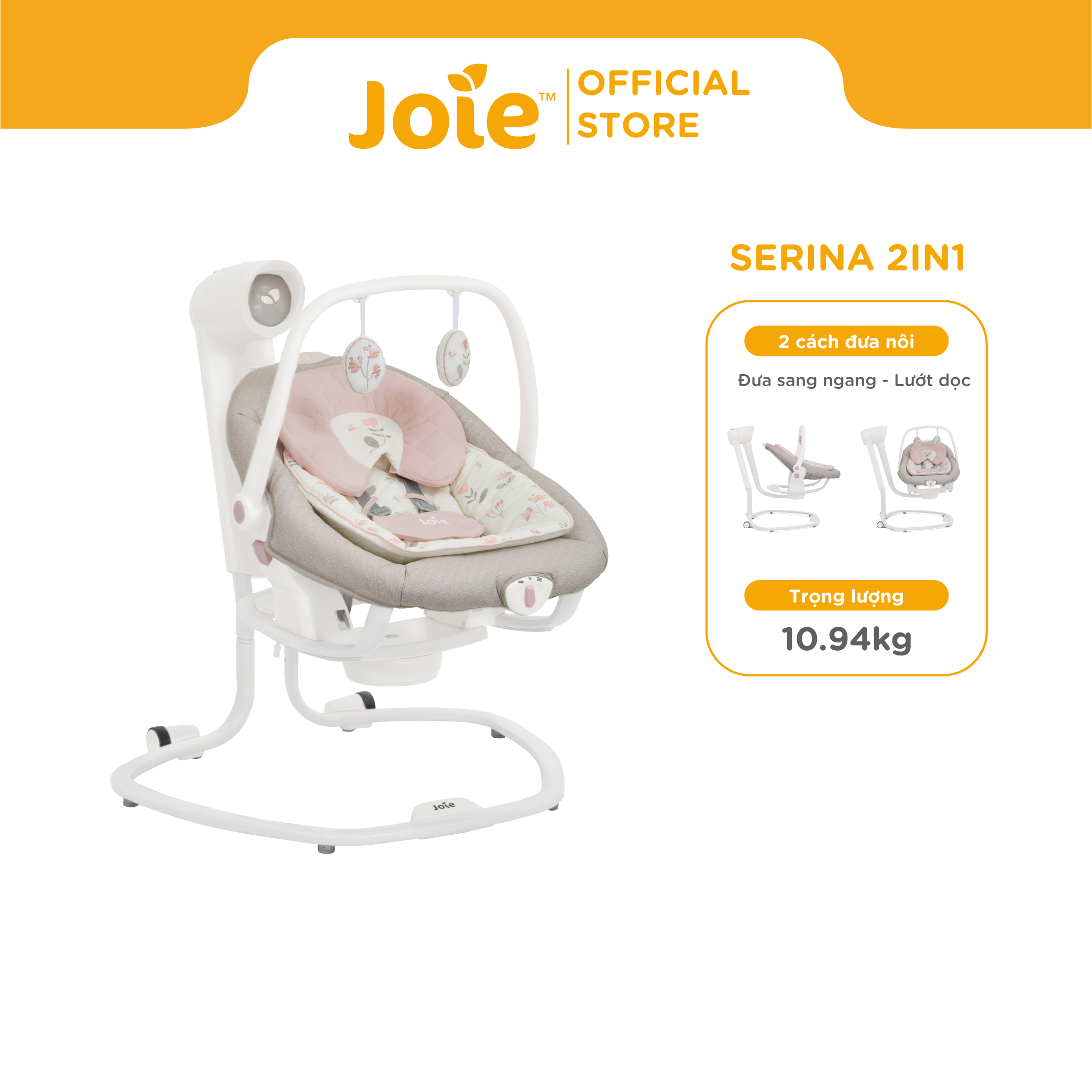 Nôi đưa trẻ em Joie Serina 2in1
