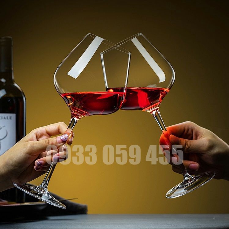 Bộ 6 Ly rượu vang sâm panh pha lê 450ml - ly vang đỏ