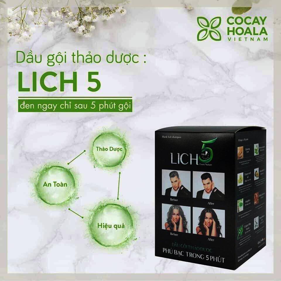 Dầu gội nhuộm tóc LICH5 [Màu Nâu Đen, Màu Đen]