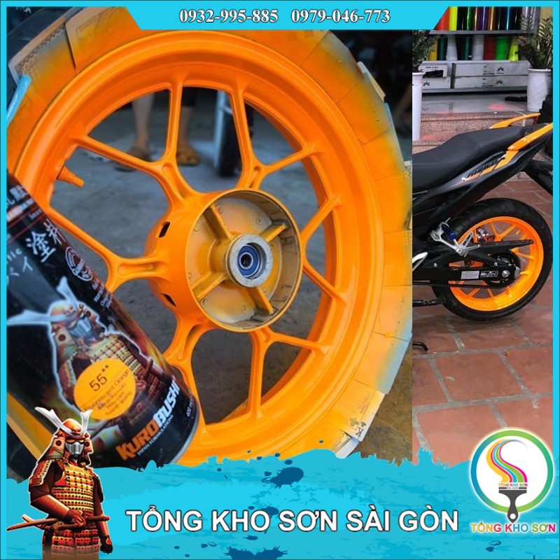 Chai sơn xịt màu cam huỳnh quang 55 Samurai