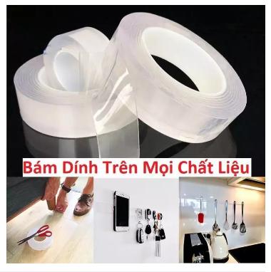 Cuộn Băng Keo 1m,Băng Keo 2 Mặt Siêu Dính Dày 2mm