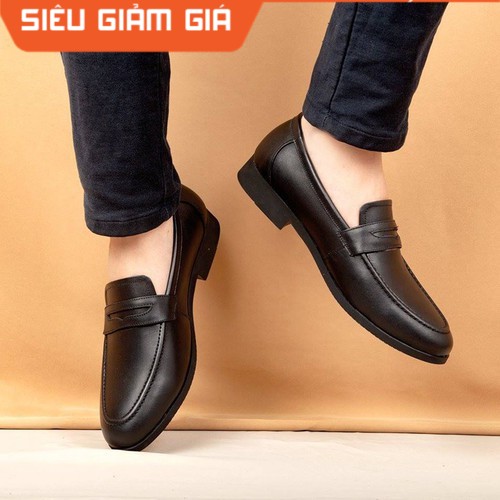 giày tây Nam... không dây công sở lịch lãm, mẫu giày lười đen bóng không dây hót