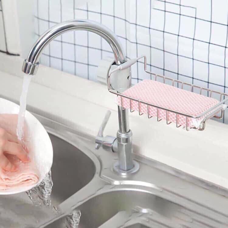 [HCM]Khay inox gắn vòi rửa chén