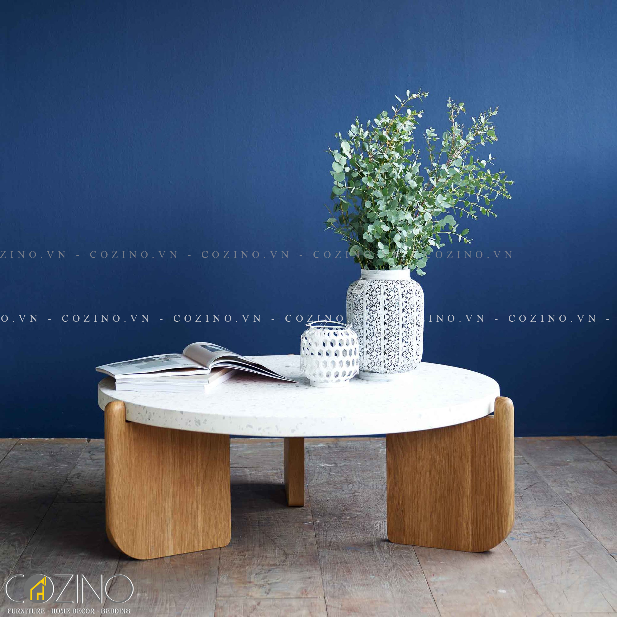 [Trả góp 0%]Bàn sofa bàn trà Native mặt đá Terrazzo