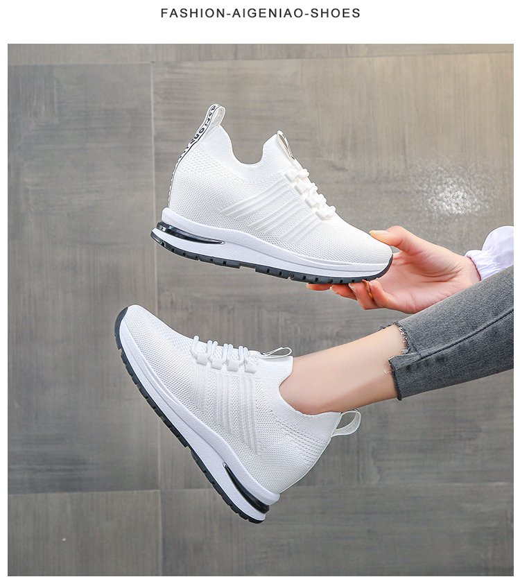 Giày thể thao nữ độn đế 7 phân chất co giãn ôm chân đi êm tăng chiều cao năng động hack dáng đi làm đi chơi, Lisa M48