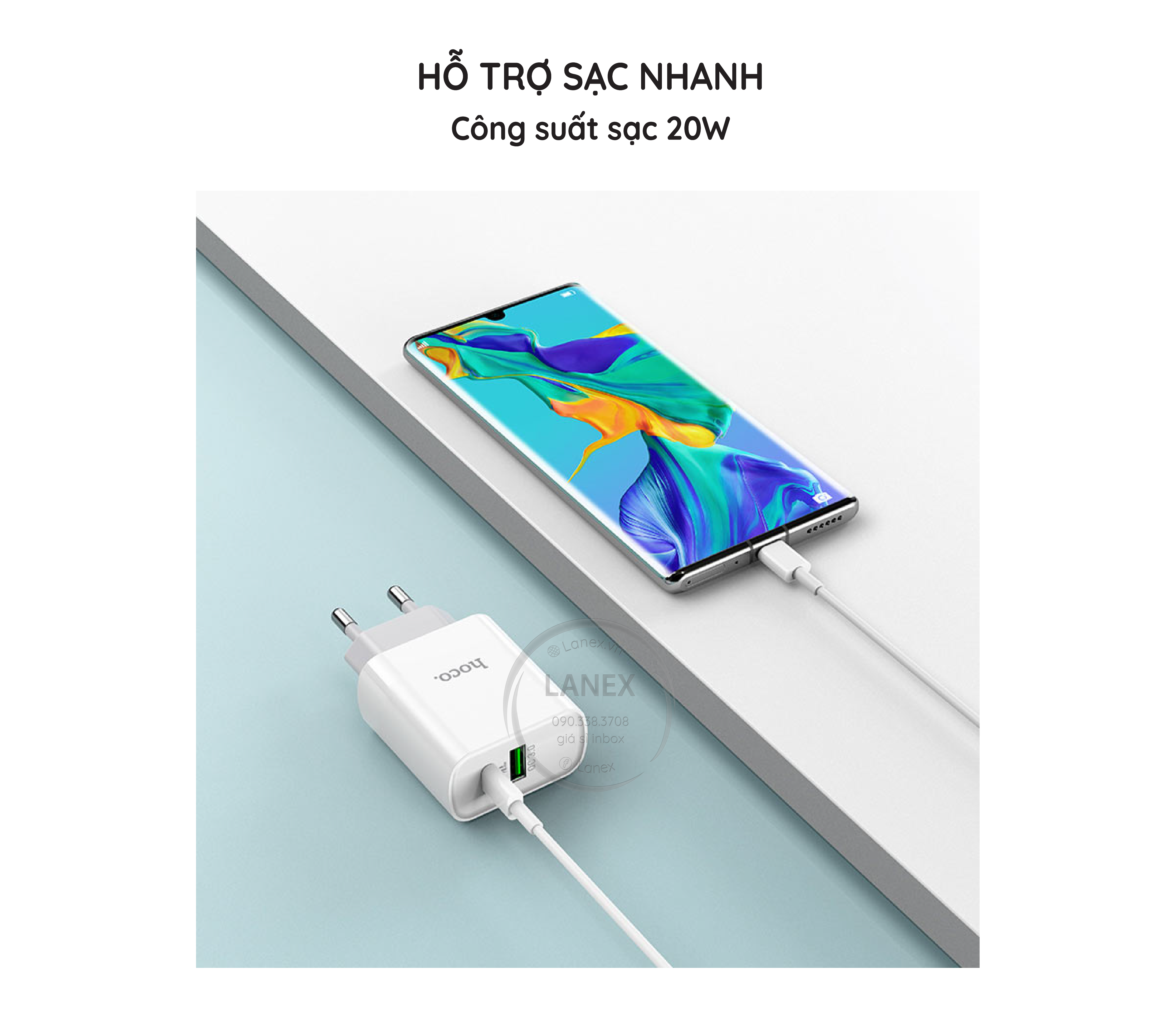 Cóc Sạc Nhanh Hoco C80a 1 Cổng Usb Pd Qc3.0 20w