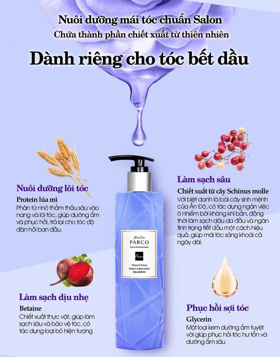 Combo Dầu Gội & Dầu Xả Parco - Làm Sạch Sâu