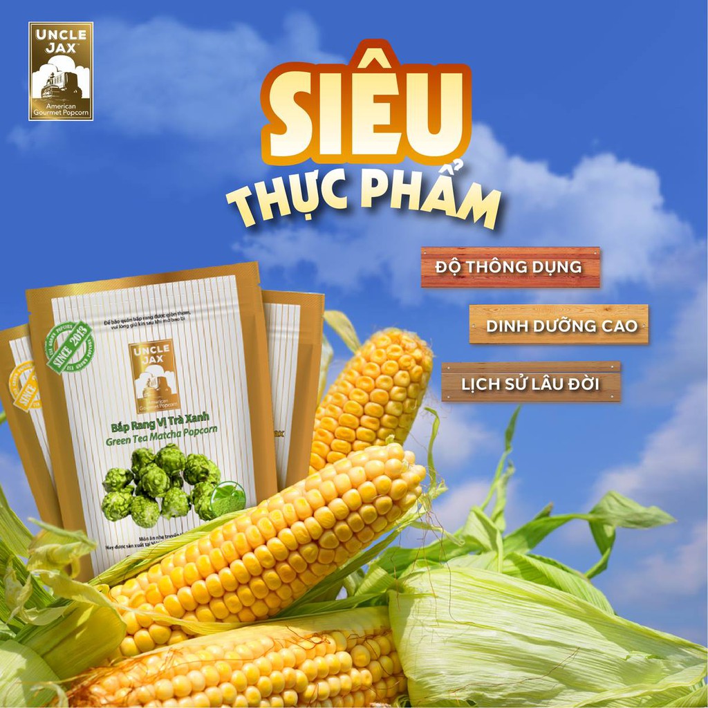 Bắp rang Uncle Jax vị: Trà Xanh (160G size đại)