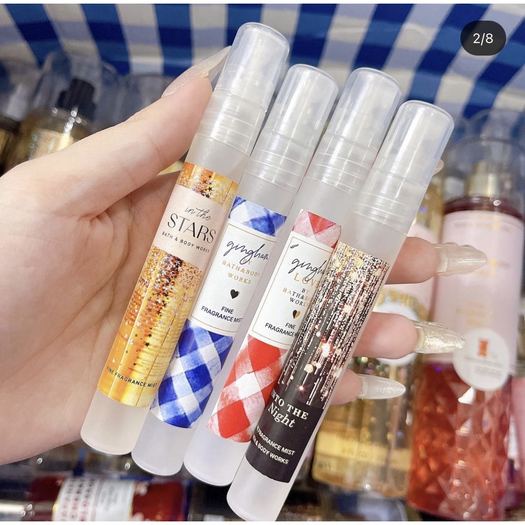 (Không kèm hộp) Set 6 chai nước hoa Body mist BBW chiết chai mini 10ml