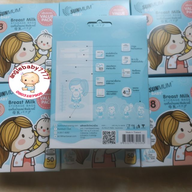 (Thái lan) túi trữ sữa sunmum 100ml / 250ml