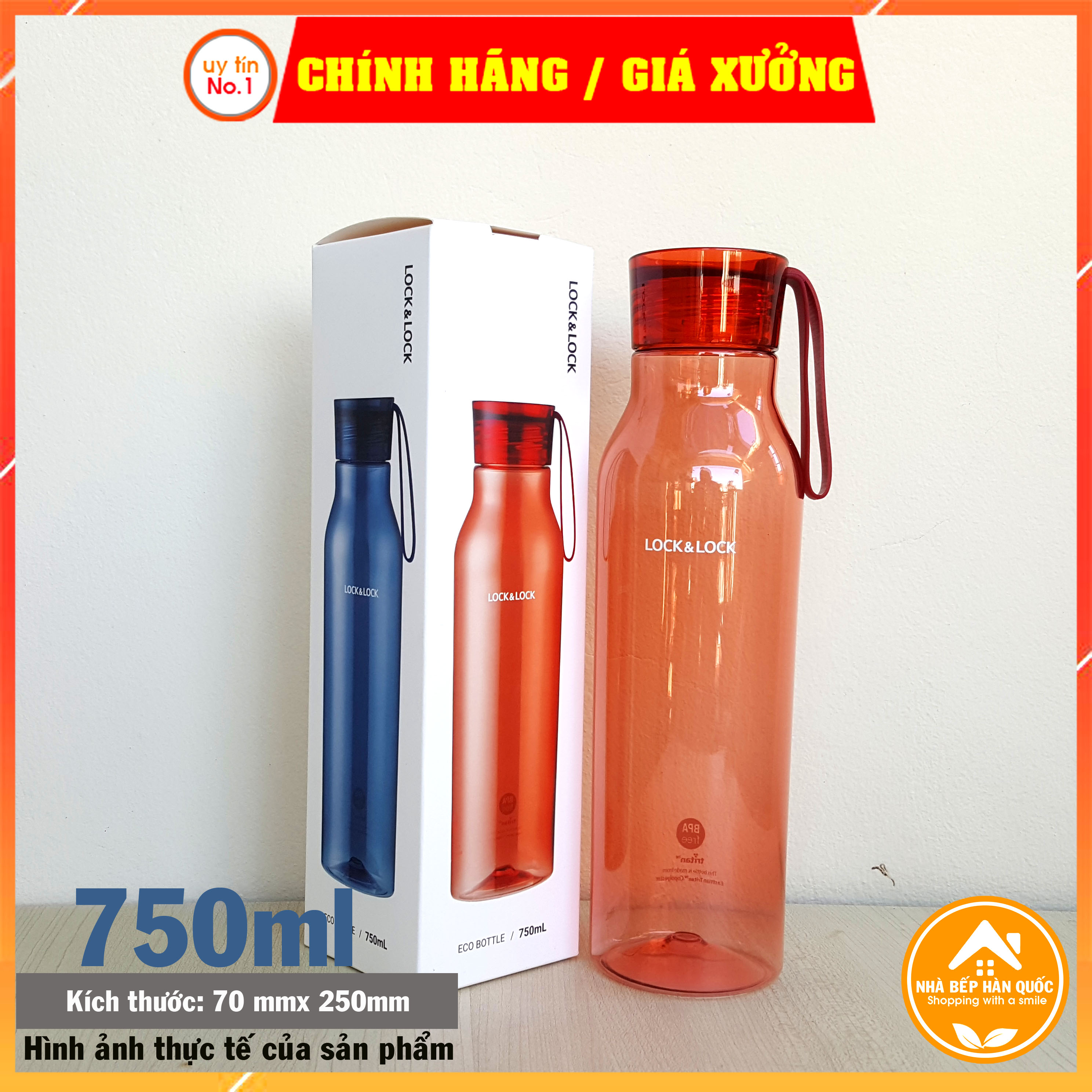 Bình nước nhựa Tritan Lock&Lock Eco Bottle ABF664 [750ML][Freeship toàn quốc]