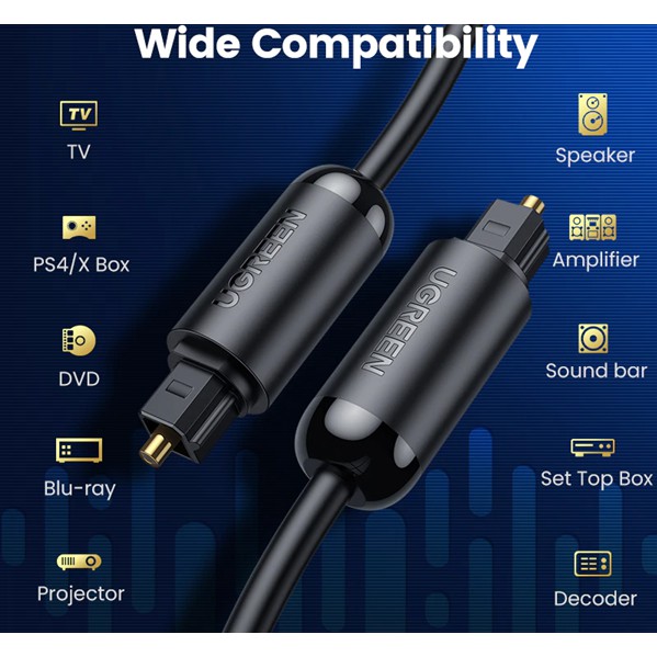 Dây audio quang Optical dài 2M Ugreen 70892