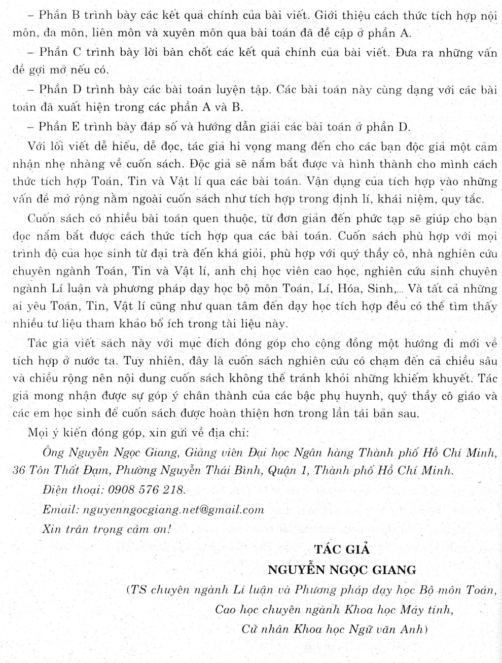 TÍCH HỢP TOÁN, TIN VÀ VẬT LÝ