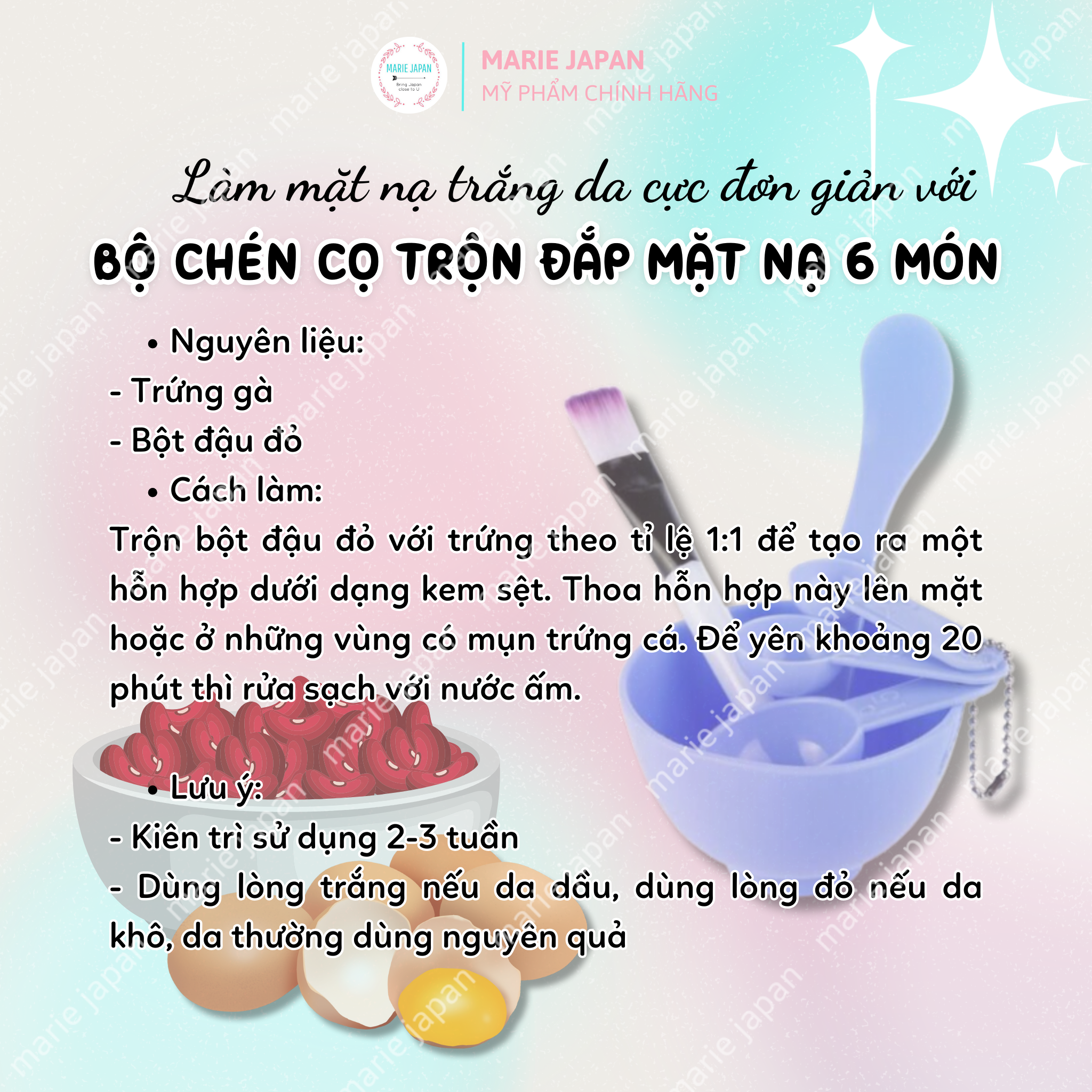 Bộ Chén Cọ Khuấy Trộn Đắp Mặt Nạ Bột 6 Món