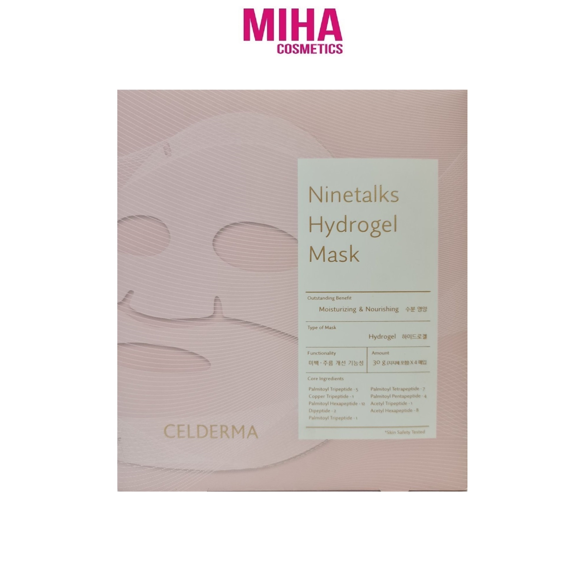 Hộp 4 Miếng Mặt Nạ Thạch Cấp Ẩm Hàn Quốc Celderma Ninetalks Hydrogel Mask 30g Hàn Quốc