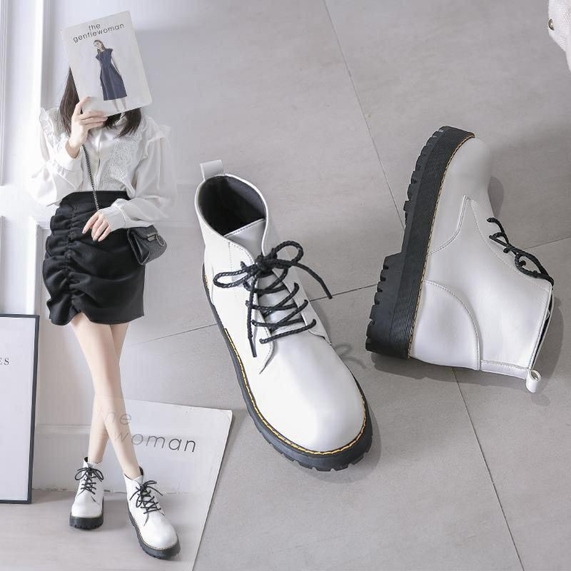 Giày bốt nữ cổ lửng Bốt nữ thấp cổ hot trend phong cách Hàn Quốc