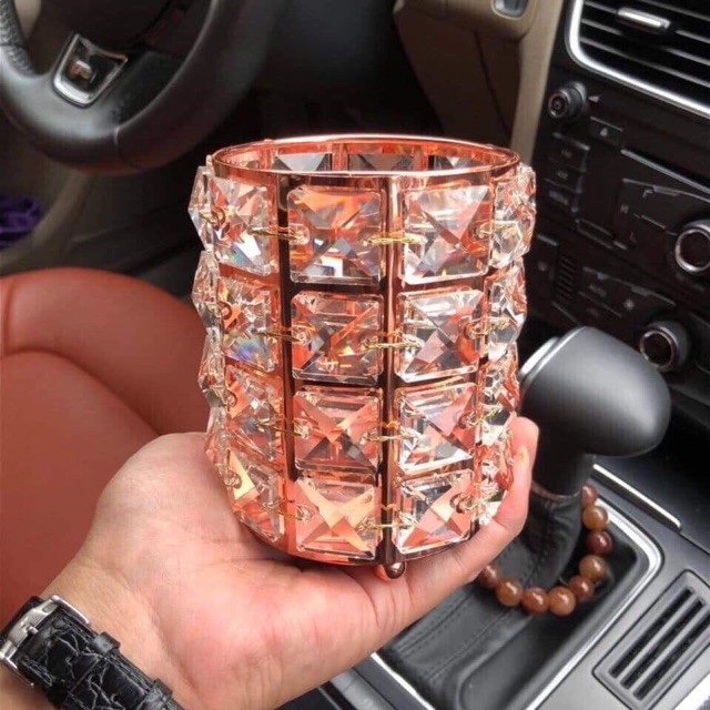 Cốc cọ đính hạt pha lê