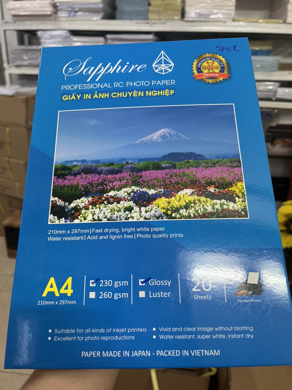 Giấy in Ảnh Sapphire Lụa 230g Nhiều Kích Thước