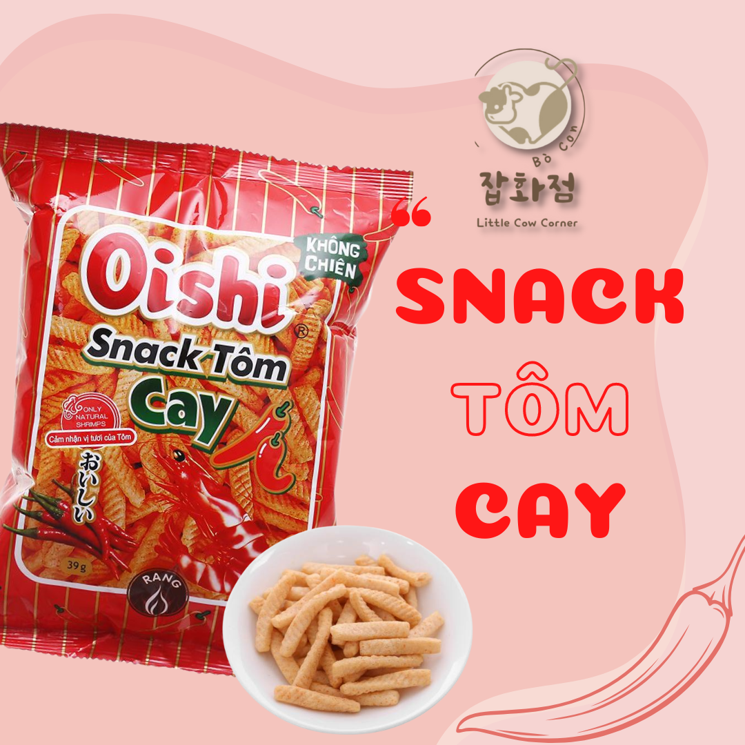 Combo 10 gói bánh snack bim bim vị tôm cay oishi 32g