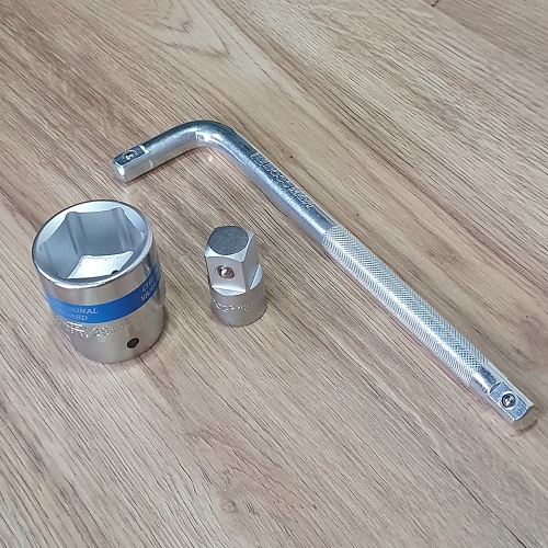 Bộ Ba Gồm Cần Siết 1/2 Chữ L + Đầu Tuýp Lục Giác 3/4 size 39mm + Đầu Nối Chuyển 1/2 và 3/4