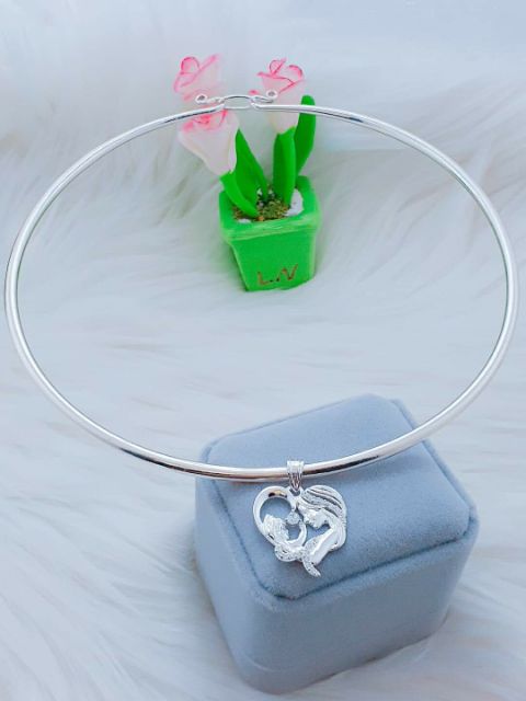 Kiềng Cổ Trơn Bạc Ta Cho Nữ( Không Mặt)