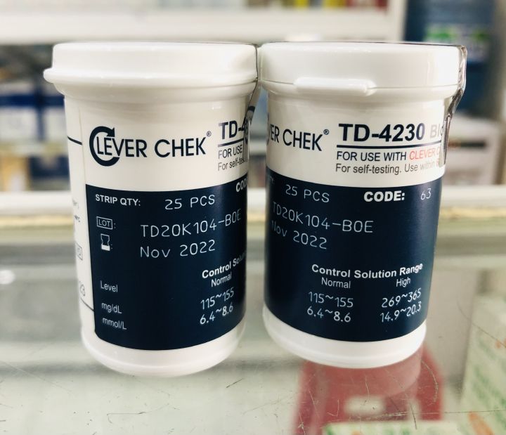 Que Thử Đường Huyết Clever Check TD 4230 Hộp 25 Que