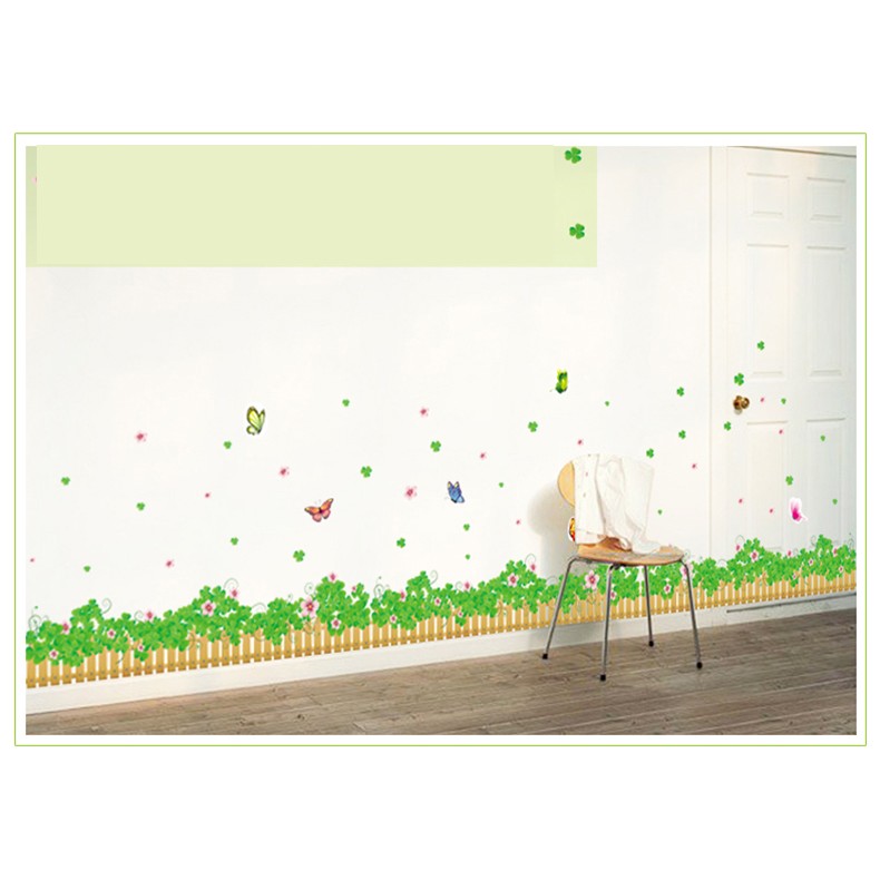 Decal dán tường hàng rào xanh 1m3