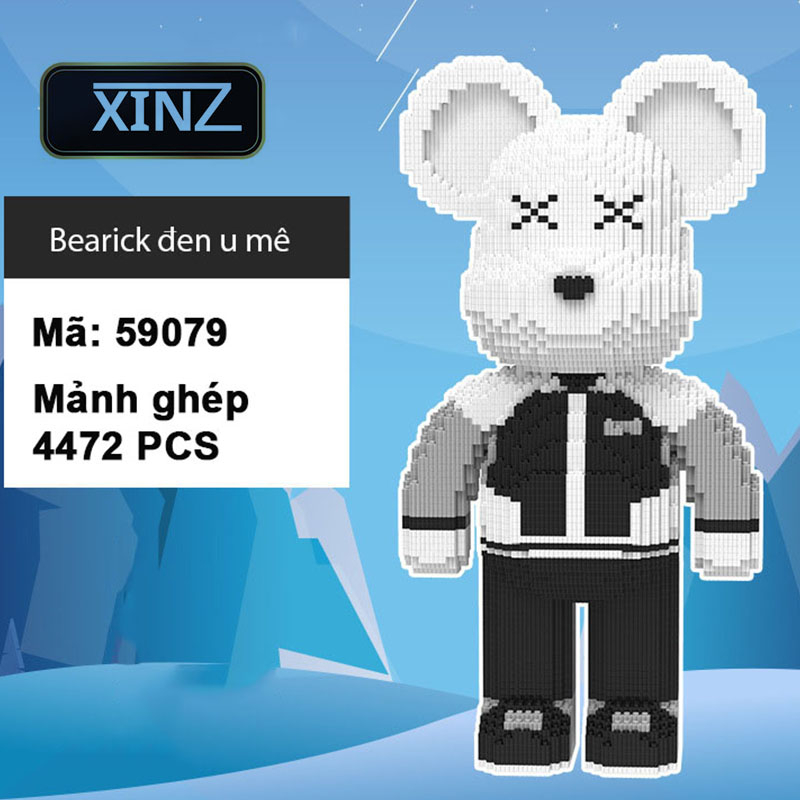 Xếp hình lego bearbrick gấu cỡ lớn size to 45cm 48cm xinz đồ chơi xếp ...