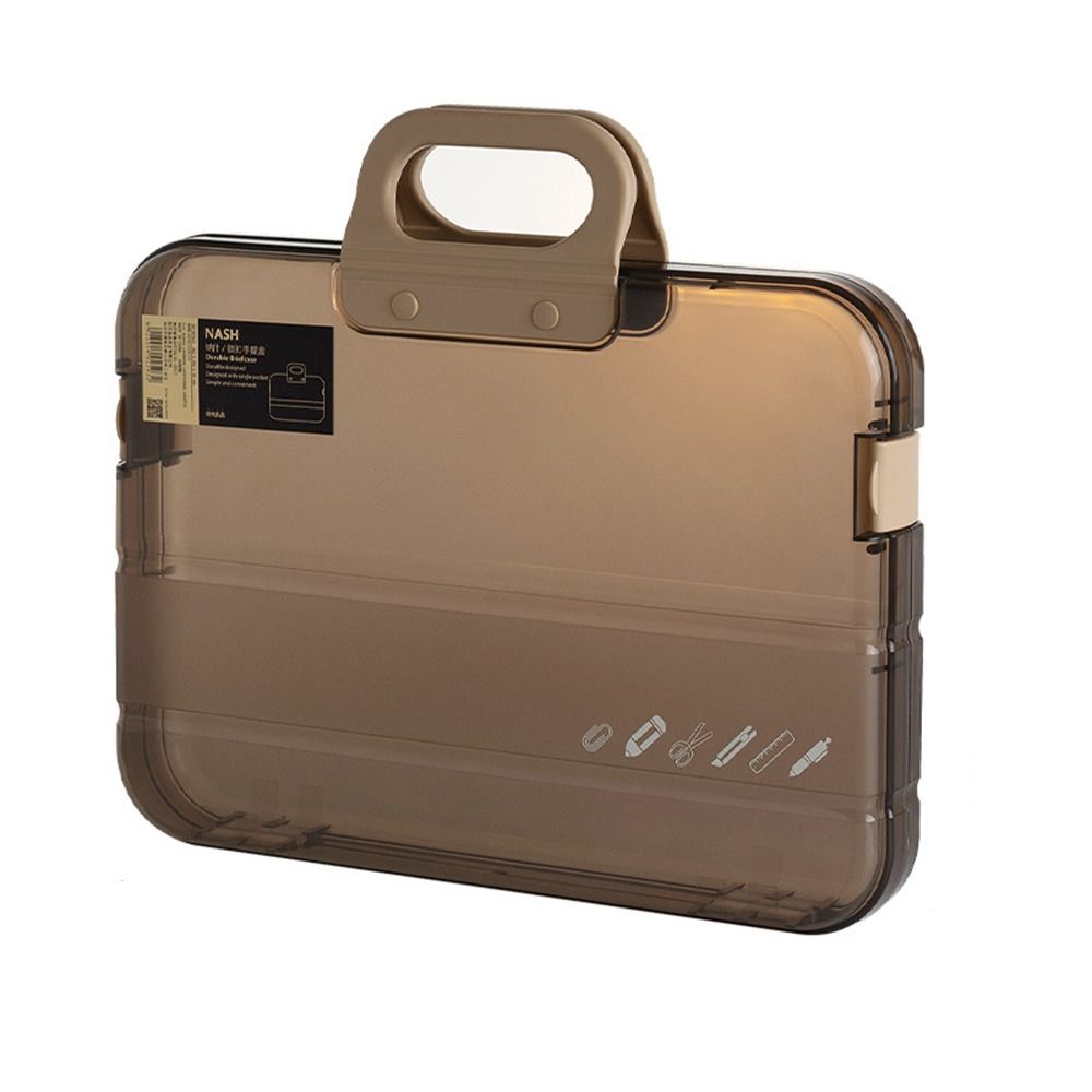 MMLUCK Plastic Transparent Contract Office School Paper Holder Archives Photocards Classification Folder Document Storage Box A4 File Organizer Box Certificates Storage Case