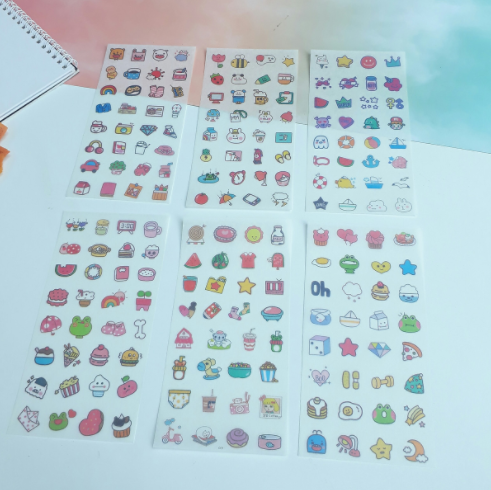 [HCM]Bộ 6 Miếng Sticker Đồ Vật Đáng Yêu