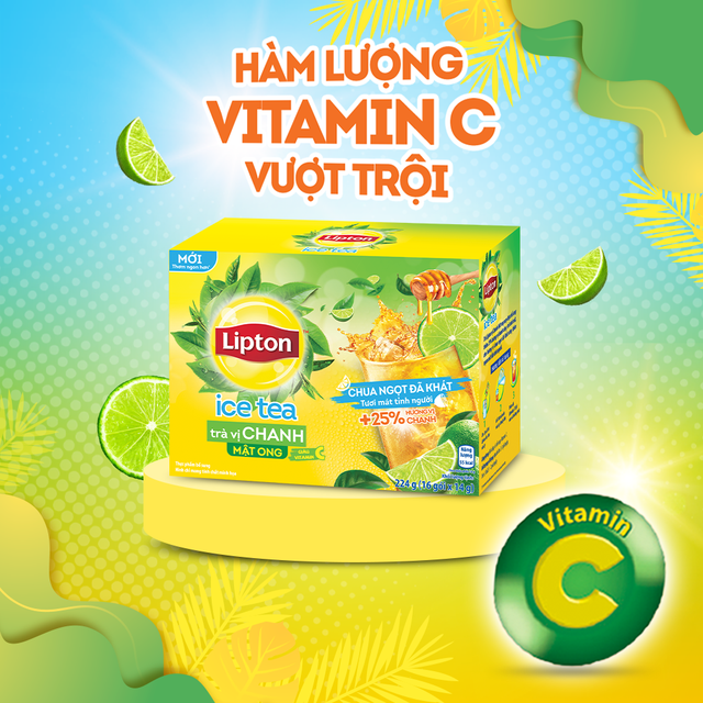 Trà Lipton Ice Tea vị Chanh Mật Ong (Hộp 16 gói x 14g)