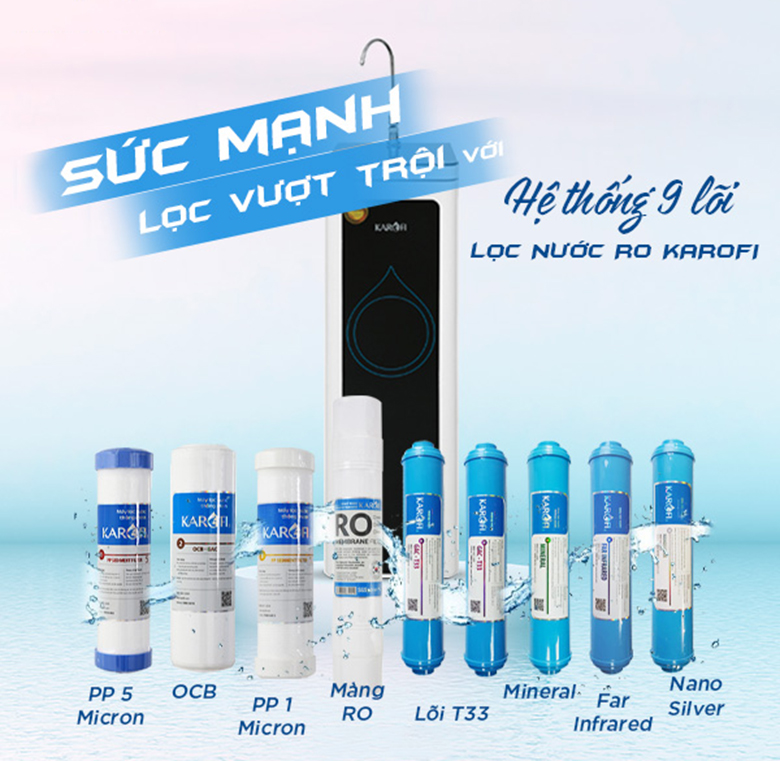 Máy lọc nước RO Karofi KSI80-A 8 lõi