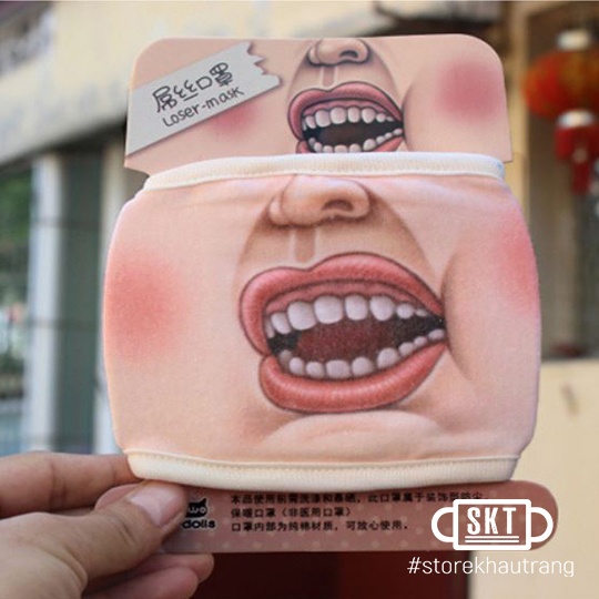 Khẩu Trang 3D Mặt Người Hóm Hỉnh Biến Thái Hot Trend