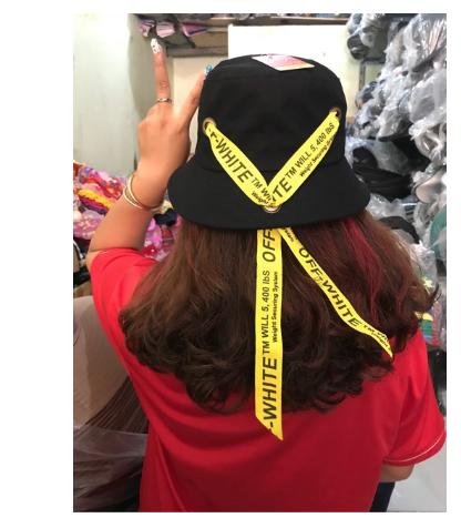 [HCM]MŨ BUCKET  NÓN TAI BÈO ĐUÔI DÀI OFF WHITE