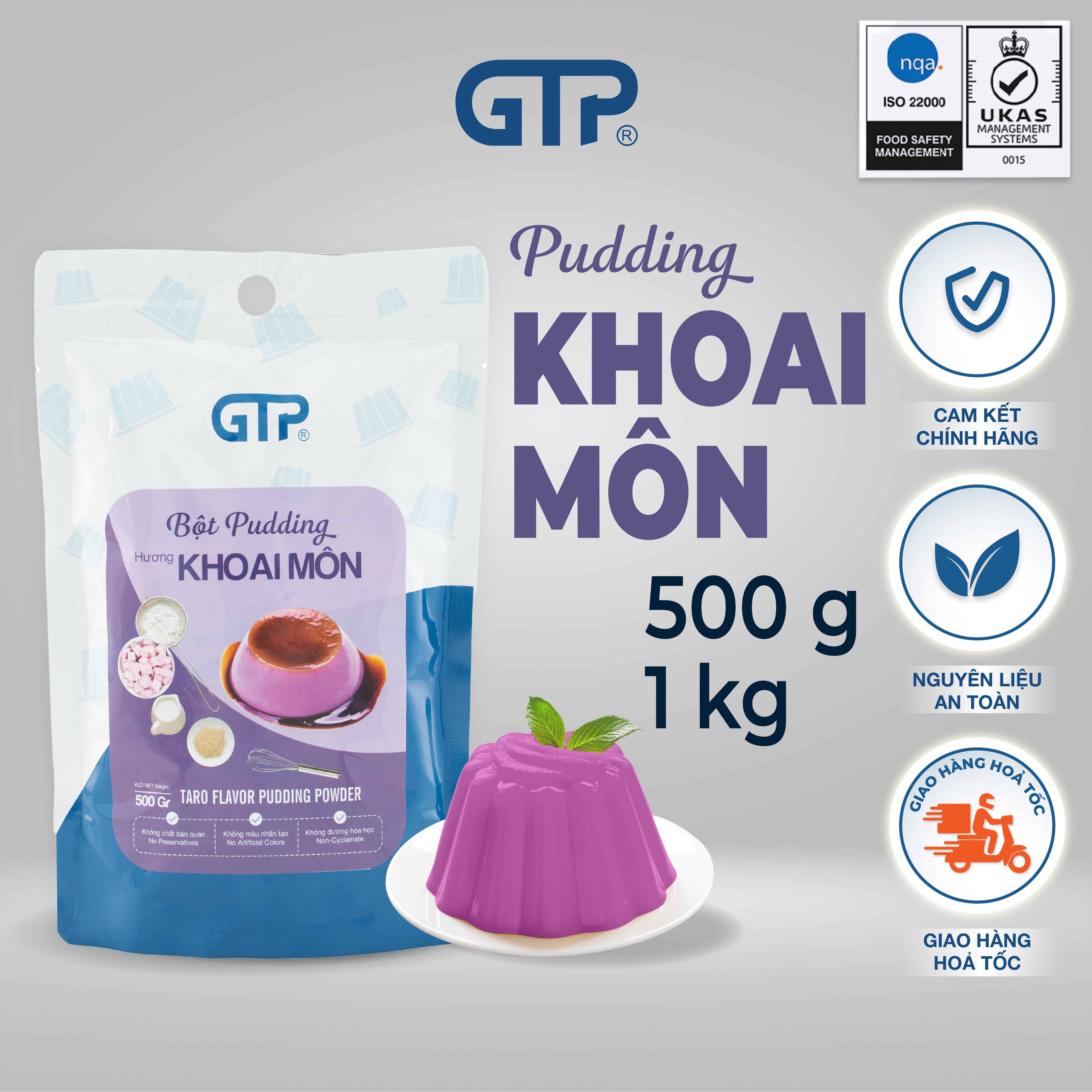 Bột pudding trứng thạch trà sữa 500gr Gia Thịnh Phát - GTP đủ vị