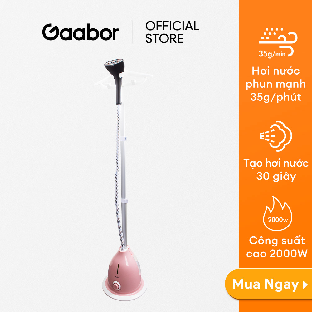 Bàn ủi hơi nước dạng đứng 2in1 GGS-M05A KA / GS2000M-PK01A công suất 1800W thương hiệu GAABOR - Hàng chính hãng