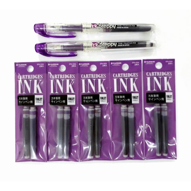 Set 2 Ống Mực Tím Bút Máy Nhật Preppy