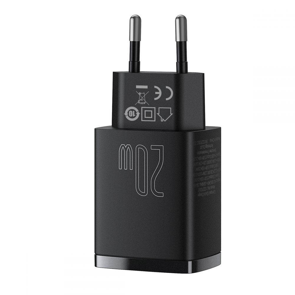 Củ sạc nhanh 20w Baseus Compact Quick Charger  USB + Type C , 20W PD/QC 3.0