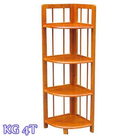 Kệ góc gỗ tự nhiên 4 tầng lắp ráp dễ dàng