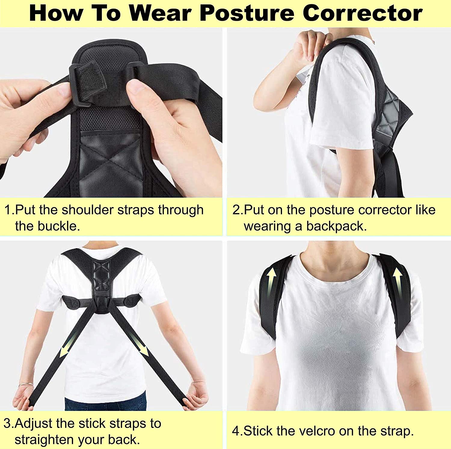 Posture Corrector for Women Men, Back Brace, Adjustable Back Support Belt,Back Straightener Posture Corrector, Providing Pain Relief from Neck, Back & Shoulder dododios - Chính hãng dododios - Đai gù lưng, đai lưng chống gù, đai chống gù lưng